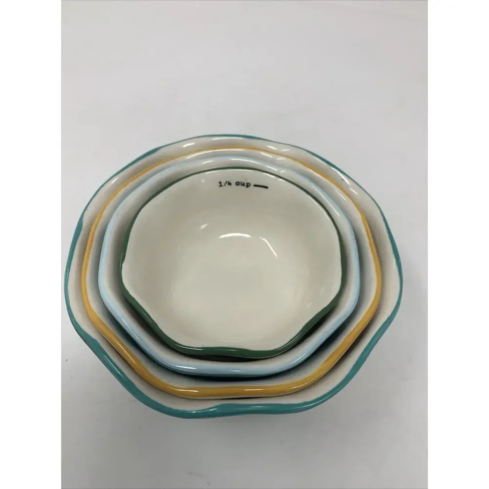 Vintage The Pioneer Woman Speckle Frontier Rose Shadow Measuring Bowls Set of 4 - Picture 6 of 8